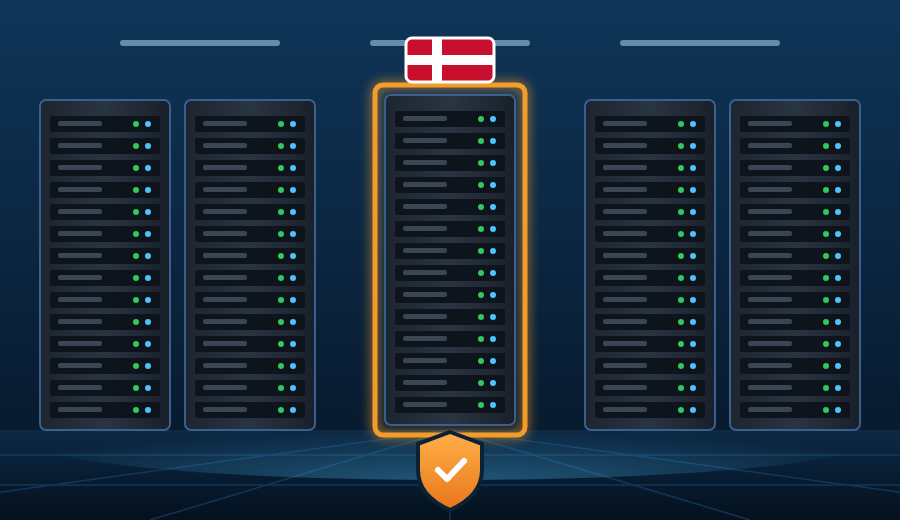 Serverracks i vores danske datacenter